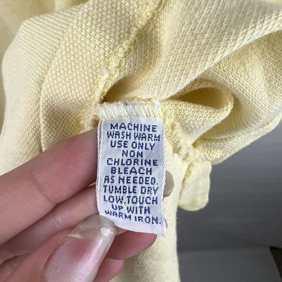 Ralph Lauren Polo Shirt Mens Medium Yellow Short Sleeve Preppy Casual - Picture 7 of 8